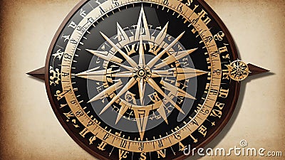 Navigating the High Seas A Vintage Pirate Compass for Talk Like a Pirate Day.AI Generated Stock Photo