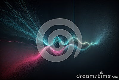 Neon Waves Mesmerizing Abstract Art with a Triangular Twist.AI Generated Stock Photo