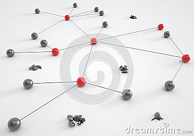 Concept of network - 3D Rendering Stock Photo