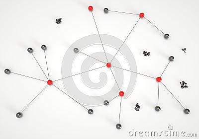 Concept of network - 3D Rendering Stock Photo