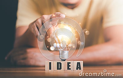 for Concept new idea, concept with innovation and inspiration, innovative technology in science concept and modern business Stock Photo