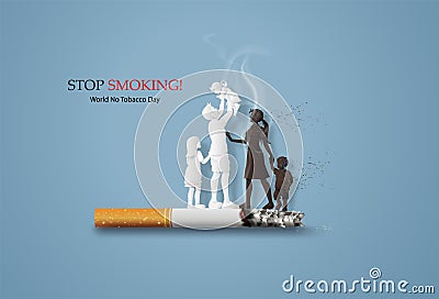 No smoking and World No Tobacco Day. Vector Illustration