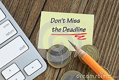Concept of not to miss deadline Stock Photo