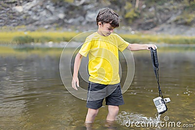 The concept of obsolescence of technology. Photographers day, humor Stock Photo