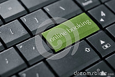 Concept of online booking Stock Photo
