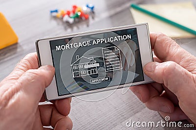 Concept of online mortgage Stock Photo