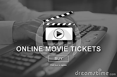 Concept of online movie tickets Stock Photo