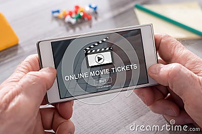 Concept of online movie tickets Stock Photo