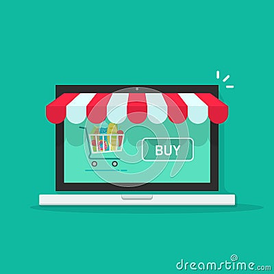 Concept of online shop, e-commerce internet store vector illustration Vector Illustration