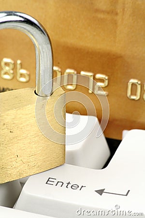 Concept online shopping or banking safety Stock Photo