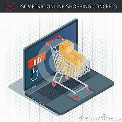 Concept about online shopping Vector Illustration