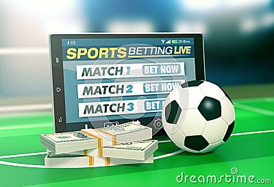 Concept of online sport bets Stock Photo