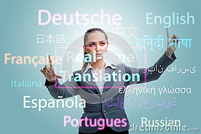 Concept of online translation from foreign language Stock Photo