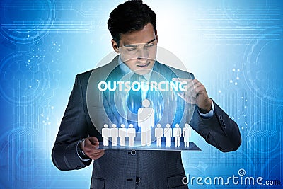 Concept of outsourcing in modern business Stock Photo