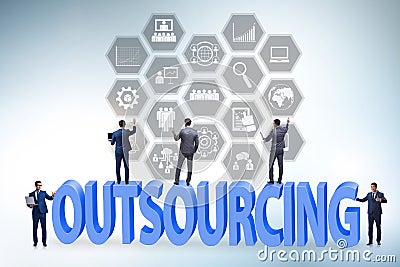 Concept of outsourcing in modern business Stock Photo