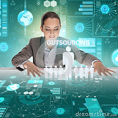 Concept of outsourcing in modern business Stock Photo