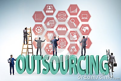 Concept of outsourcing in modern business Stock Photo