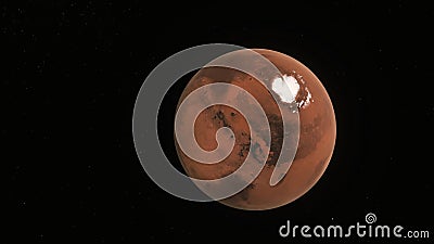 Concept 98-P1 View of the 3D Rendering Realistic Planet Mars Stock Photo