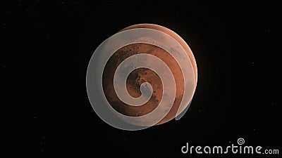 Concept 101-P1 View of the 3D Rendering Realistic Planet Mars Stock Photo