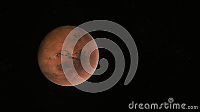 Concept 108-P1 View of the 3D Rendering Realistic Planet Mars Stock Photo