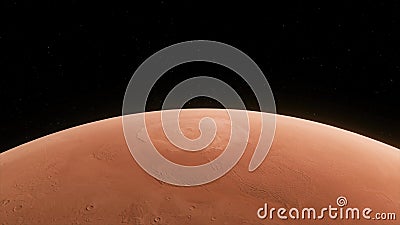 Concept 55-P1 View of the 3D Rendering Realistic Planet Mars Stock Photo