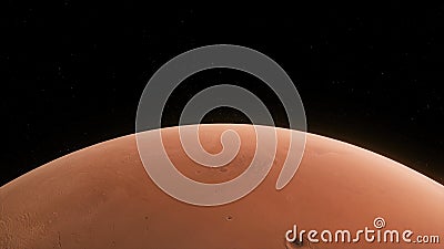 Concept 56-P1 View of the 3D Rendering Realistic Planet Mars Stock Photo