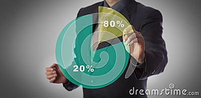 Concept Of Pareto Principle Or Eighty Twenty Rule Stock Photo