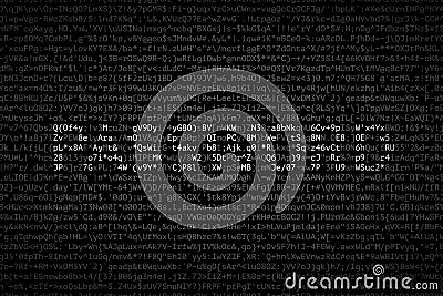 Concept of password-protected data and information security Vector Illustration
