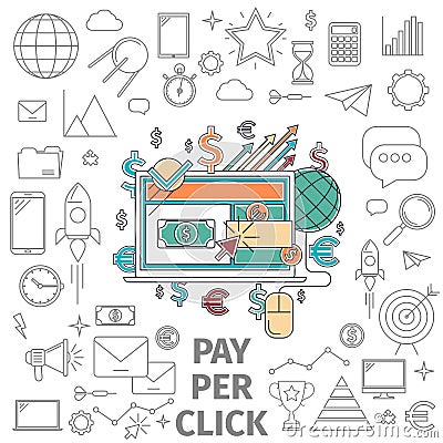 Concept pay per click Vector Illustration