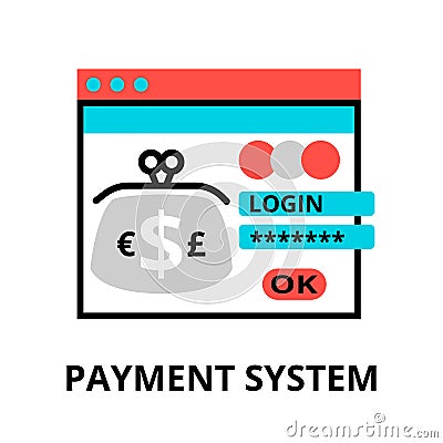 Concept of payment system icon Vector Illustration