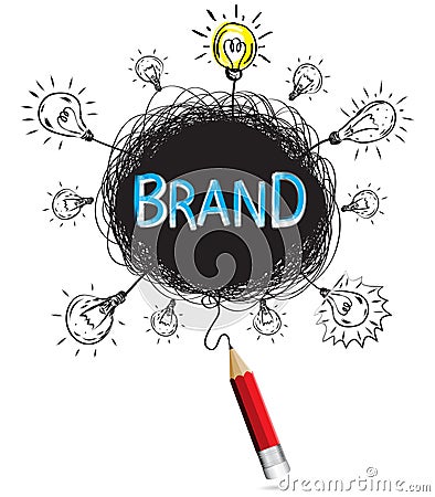 concept pencil idea isolate write blue brand business. Vector Illustration