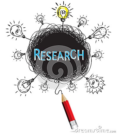 Concept pencil idea isolate write blue research education Vector Illustration