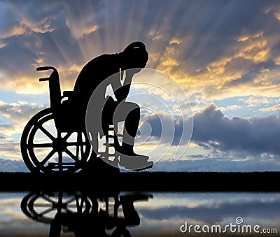 Concept of people with disabilities experiencing grief and sadness Stock Photo