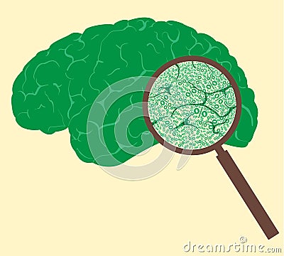 Concept with percentage mark and human brain. Stock Photo