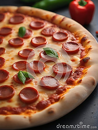 Photo Of Porcion De Una Pizza De Peperoni Sobre Fondo Whitee. Generative AI Stock Photo