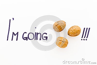 Illustrated phrase I am going nuts Stock Photo