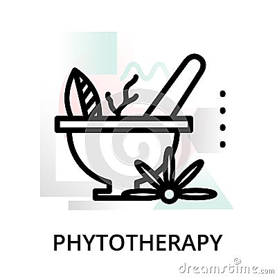Concept of phytotherapy icon on abstract background Vector Illustration