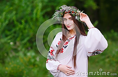 Concept. Portrait of a young girl of Slavic appearance. Portrait of a girl with different sexual orientitsiey. Stock Photo