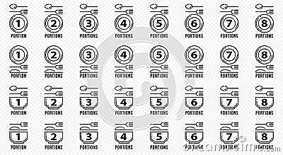 Symbols package number servings 2 Vector Illustration