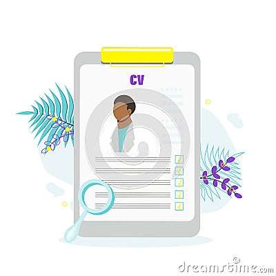 Concept of professional staff recruitment, job application, hiring personnel, selection of candidates. Flat vector illustration Vector Illustration