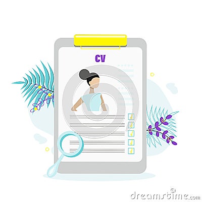 Concept of professional staff recruitment, job application, hiring personnel, selection of candidates. Flat vector illustration Cartoon Illustration