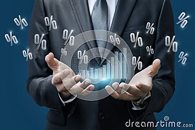 Concept of profitable provision of financial services in business Stock Photo