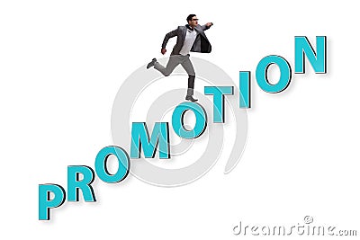 The concept of promotion with businessman Stock Photo