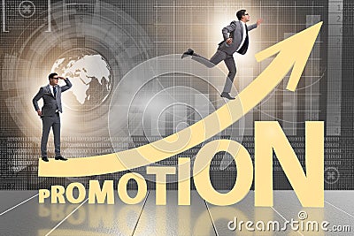 The concept of promotion with businessman Stock Photo