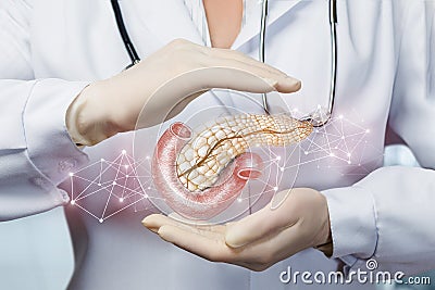 The concept of protection of the pancreas Stock Photo