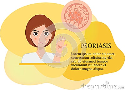 Concept of psoriasis, poster Stock Photo