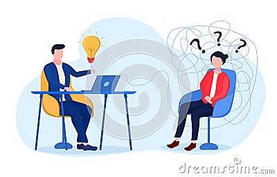 Concept of psychotherapy Vector Illustration