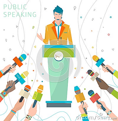 Concept of public speaking Vector Illustration