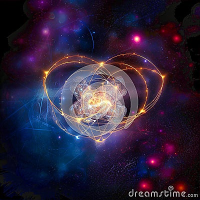 Concept of pure love and quantum connections, generative AI Stock Photo