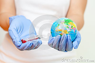 Concept regarding global vaccination for diseases and coronavirus Stock Photo